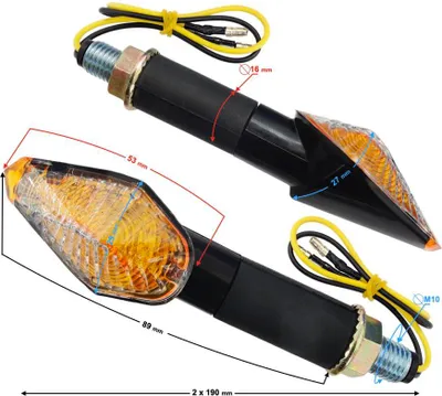 Immagine prodotto di Indicatori di direzione universali MRT-065, LED (12 diodi SMD), neri, (marchio di omologazione E)