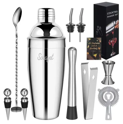 Cocktailshakerset 10-tlg. Edelstahl 750 ml mit Zubehör