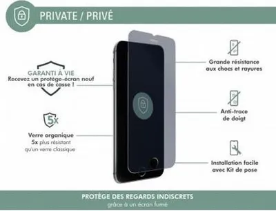 Produktbild von Force Glass FGEVOIP7PRIV, Apple, iPhone 7/8, Kratzresistent, Transparent, 1 Stück(e)