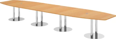 Produktbild von bümö Konferenztisch XXL KT52 - Nachbildung: Buche, tischfuss: Chromsäulen