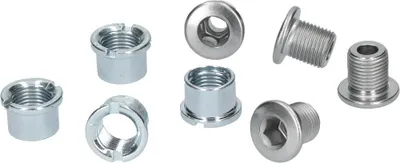 Obrázek produktu pro Shimano Y1FM98020 - 4 páry (šroub a matice) pro uchcení převodníku, M8x8,5 mm, stříbrná