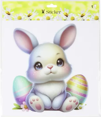 Produktbild von Osterdeko Fenstersticker Hase mit Ostereiern 30,5 x 30,5 cm bunt