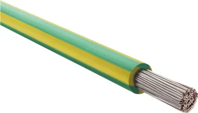 Produktbild von HELU KABEL SiF 1X25mm² GNYE (grün/gelb) Einzelader Silikon grün/gelb AD 9,2mm Nennspannung Uo/U 300V/500V - 1 Meter