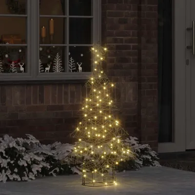 Zdjęcie produktu dla vidaXL Choinka bożonarodzeniowa z 120 diodami LED, ciepły biały, 150 cm, rattan