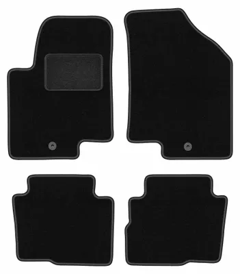 Image de Tapis de sol en moquette pour Kia Soul I 2009-2013 (crossover) – jeu 4 pièces, noirs, sur mesure – Wielganizator LUX