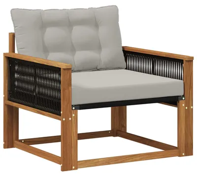 Produktbild von vidaXL Outdoor Mittelsofa Massives Akazienholz und Textilene Natur