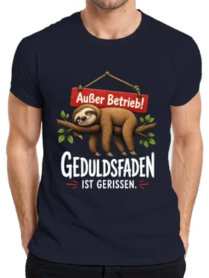 Produktbild von Außer Betrieb Geduldsfaden ist gerissen Statement Sarkasmus Büro Herren T-Shirt, Navy, L