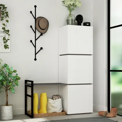 Produktbild von Flurwand Houseland MELLO weiß/anthrazit