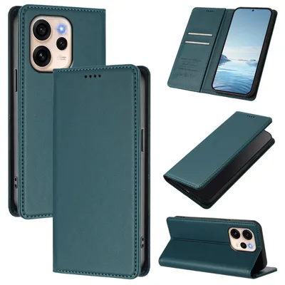 Produktbild von Handyhülle für Oppo Reno15 F, Kunstleder Klapphülle Stoßfeste Magnetische Hülle mit Ständer Grün