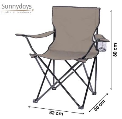 Produktbild von Sunnydays Campingstuhl Klappstuhl Armlehnstuhl Faltstuhl 25275 taupe