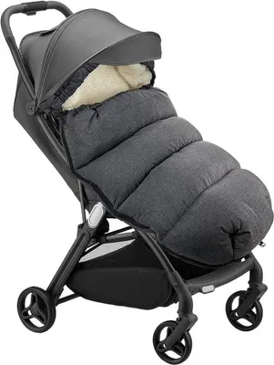 Produktbild von Unyqoos® Fußsack für Kinderwagen & Buggy – 100 cm, Lammfell-Innenfutter & verstärkte Baumwollfüllung, schützt bis -30°C, Doppel-Reißverschluss