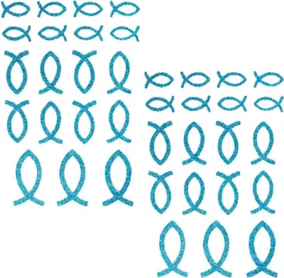 Produktbild von Oblique Unique 38 Fisch Sticker Glitzer Aufkleber Kommunion Taufe Tisch Deko - türkis