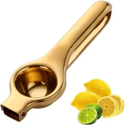 Produktbild von Zitruspresse manuell, Edelstahl Roségold, für Zitronen, Limetten und Orangen, einfach zu bedienen