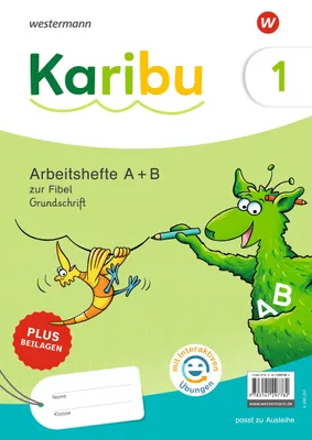 Produktbild von Karibu. Paket Arbeitshefte 1 (A+B) Grundschrift mit interaktiven Übungen zur Fibel Ausleihe plus Beilagen 1b