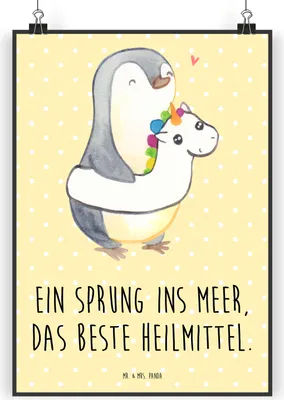 Produktbild von Mr. & Mrs. Panda Bild Sommermeerheilkraft DIN A5 - Gelb Pastell - Geschenk, Urlaub Am Meer, Sommerferien Abschiedsgeschenk, Wandbild, Küstenurlaub, Strandurlaub, Sommer
