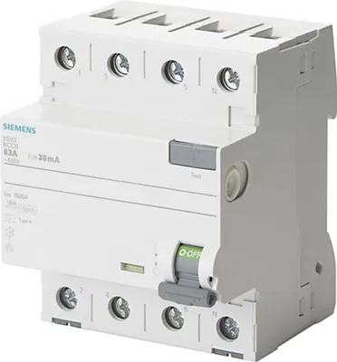 Produktbild von 4P 40A 0,1A Typ A 100mA 400V SENTRON 5SV3444-6 Differenzialschutzschalter