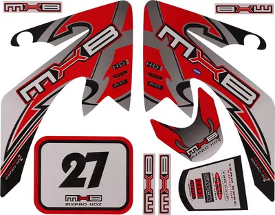 Produktbild von Top Aufkleber Set X - Rot Pit Bike Dirt Bike HMParts