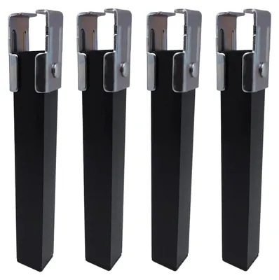 Bettfüße Set 4er, Stahl, schwarz, 30x30x30 mm, mit Klemmen