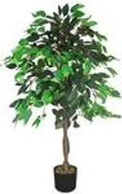 Produktbild von Kunstpflanze Künstliche Pflanze Benjamin Ficus künstlicher Baum Künstlich im Topf Plastik Pflanzen Zimmerpflanze wie Echt Deko 110 cm Innendekoration Decovego