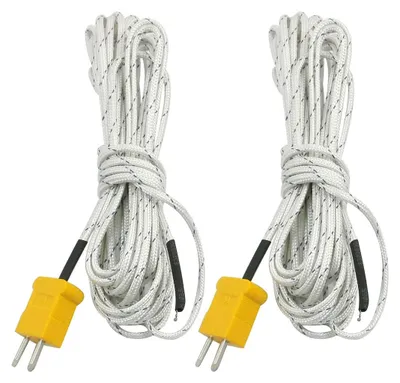 Thermoelementfühler K-Typ 0-400°C, 5 m Kabel, 2 Stück