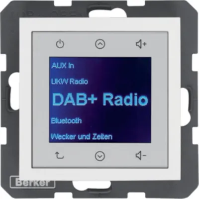 Produktbild von Berker BER 30848989 Radio Touch UP DAB+ Bluetooth S.1/B.x polarweiß glänzend