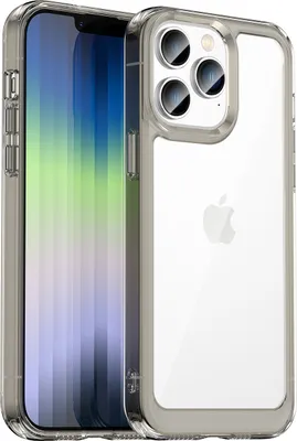 Produktbild von iPhone 14 Pro Hülle, Klar Rückseite Stoßfeste TPU Silikon Bumper Schutzhülle für iPhone 14 Pro Grau