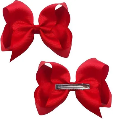 Image de Barrettes pour enfants, lot de 2, 7,6 cm, rouges, en forme de bec de canard, pour queue de cheval