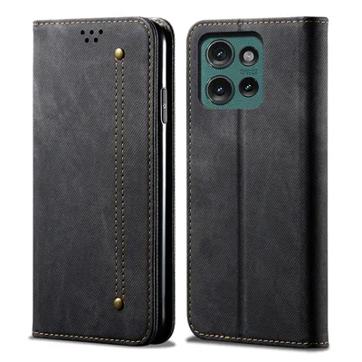 Obrázek produktu pro Pouzdro pro Motorola Edge 50 Neo, Kožené Peněženkové Pouzdro s Magnetickým Uzavíráním a Stojánkem černé