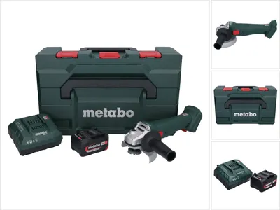 Produktbild von Metabo W 18 L 9-125 Akku Winkelschleifer 18 V 125 mm + 1x Akku 4,0 Ah + Ladegerät + metaBOX