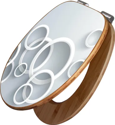 Produktbild von banjado Design WC Sitz Bambus Absenkautomatik -Weiße Ringe - Toilettendeckel mit Absenkautomatik Holz/hochwertiger Bambus Klodeckel/WC-Sitz für alle gängigen Toiletten [TDB2 10764]
