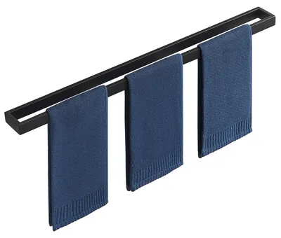 Handtuchhalter Schwarz 80 cm, Wandmontage, Edelstahl