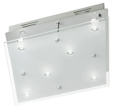 Zdjęcie produktu dla Lampa sufitowa LED, metal szczotkowany, szkło satynowane, L 30cm