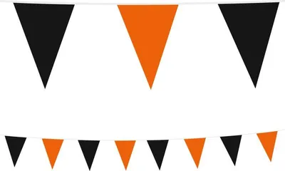 Produktbild von Wimpel Girlande aus Folie in Schwarz und Orange 3 Meter