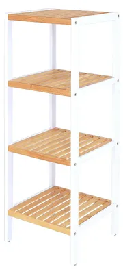 Produktbild von Omgoods – Multifunktionale Badezimmerablage mit 4 Bambusablagen