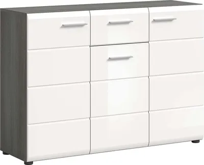 Produktbild von Salsa Sideboard 1 Schublade 3 Türen weiß Hochglanz.