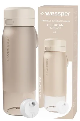 Produktbild von Wessper Tritan Trinkflasche 700ml mit Actitex Filter BPA-frei Beige