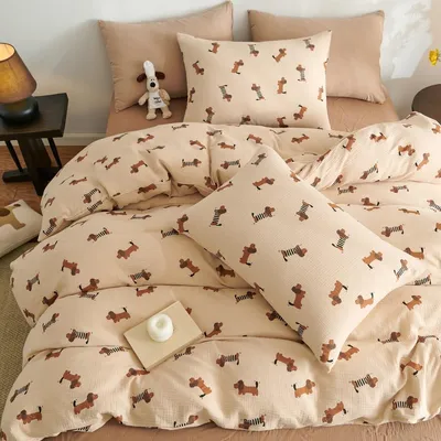 Produktbild von Omgoods – Musselin-Bettwäsche-Set, 135 x 200 cm, mit 1 Kopfkissenbezug