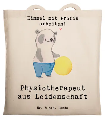 Produktbild von Mr. & Mrs. Panda Jutebeutel Physiotherapeut Leidenschaft - Transparent - Geschenk, Tasche, studententasche, Tote Bag, Beutel, Laptoptasche