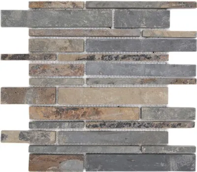 Produktbild von Mosaik Fliese Schiefer Naturstein rost Brick Schiefer rustik Wandverkleidung Küchenfliese MOS34-2525_f