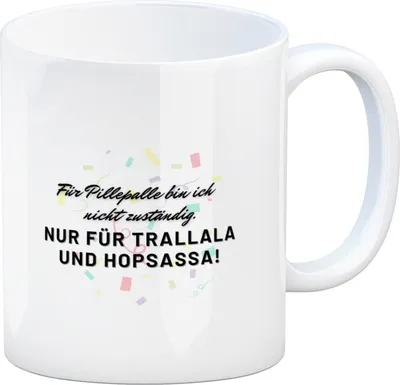 Produktbild von Pillepalle Kaffeebecher mit Konfetti und Spruch