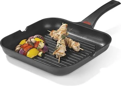 Immagine prodotto di Padella per grigliare in ghisa da 28 cm con indicatore di calore e triplo rivestimento