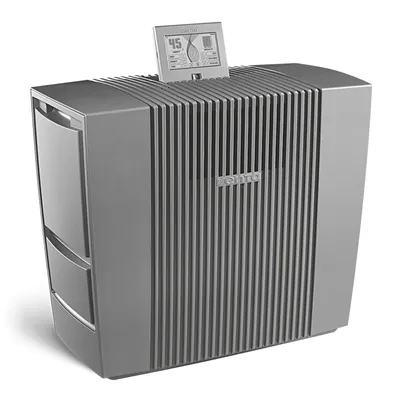 Produktbild von Venta Hybrid AH902 Professional, Two in One: Luftbefeuchtung durch Luftwäsche mit gleichzeitiger Luftreinigung von Allergenen, Feinstaub + Viren, für Räume bis 70 m², grau