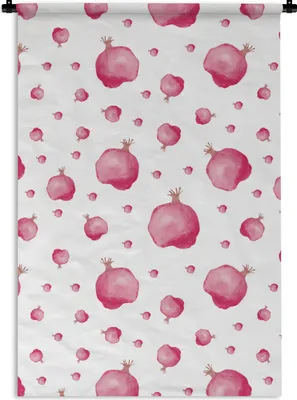 Produktbild von MuchoWow® Wandteppich Wandbehang Granatapfel - Obst - Aquarellfarbe 120x180 cm Tapisserie Dekoration Wandtuch - Schlafzimmer - Dekorationen für das Haus