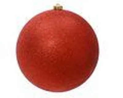 Produktbild von Weihnachtskugel Kunststoff 14cm Glitzer 1 Stück - Weihnachtsrot
