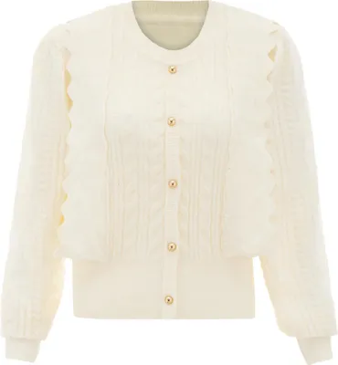 Produktbild von NAEMI damen strickjacke - wollweiss, XS/S
