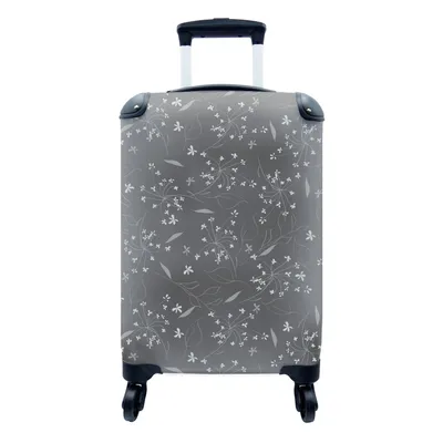 Obrázok produktu pre Kufrík Ručná batožina na kolieskach Malý cestovný kufor so 4 kolieskami Kvety - Biele - Vzory - Veľkosť kabíny < 55x40x23 cm & 55x40x20 cm - Foto