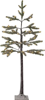 Immagine prodotto di Abete decorativo da esterno LED innevato H 120cm bianco caldo