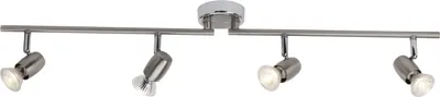 Produktbild von BRILLIANT LED Spotrohr Wesley | schlichte Deckenleuchte | 4-flammig | Metall | eisen/chrom | Köpfe schwenkbar | 4x GU10 max 18 W