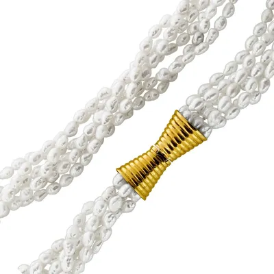 Produktbild von Perlenkette Süßwasserperlen 4.5mm Gold 750 18K 47