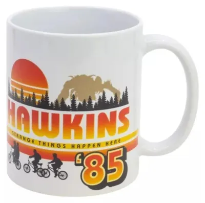 Imagen del producto de Taza de cerámica de "Stranger Things", diseño de Hawkins, 325 ml